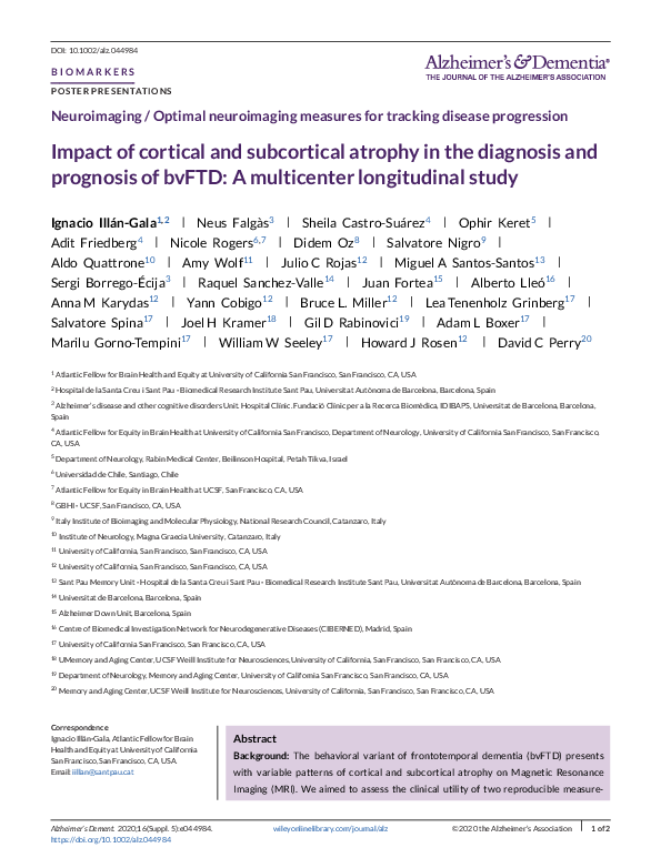 (PDF) Impact of cortical and subcortical atrophy in the diagnosis and ...