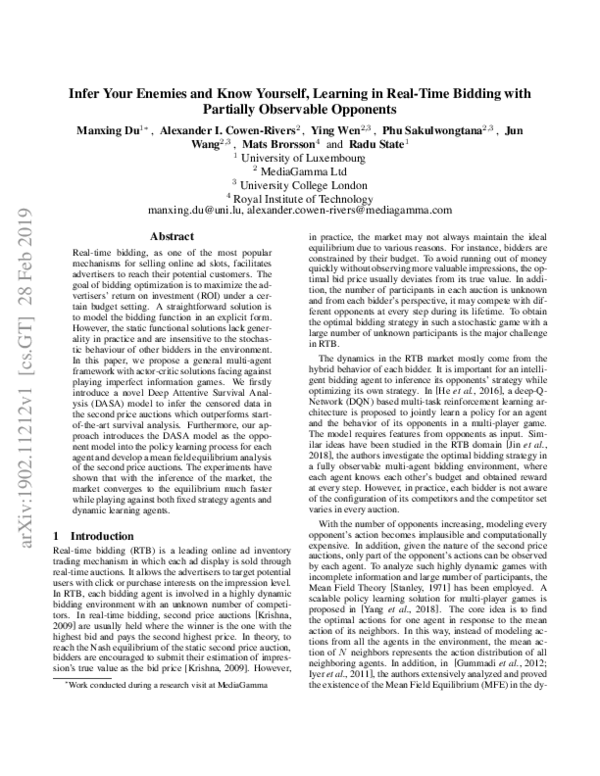 (PDF) Infer Your Enemies and Know Yourself, Learning in Real-Time ...