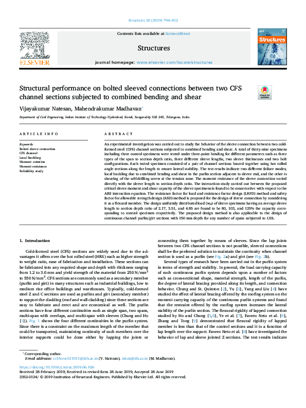 (PDF) Structural performance on bolted sleeved connections between two ...