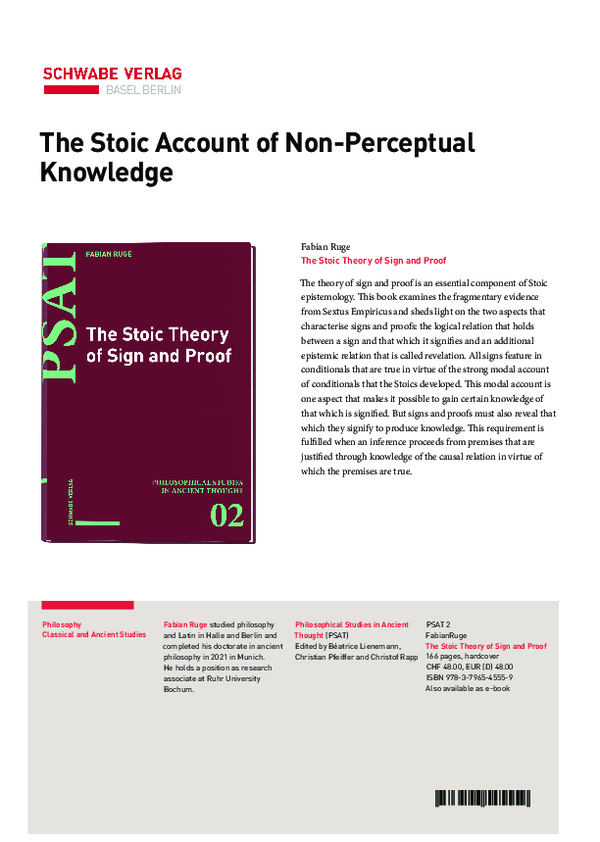 (PDF) The Stoic Theory of Sign and Proof