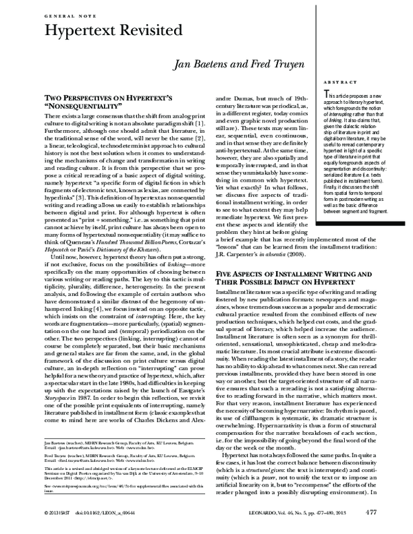(PDF) Hypertext Revisited