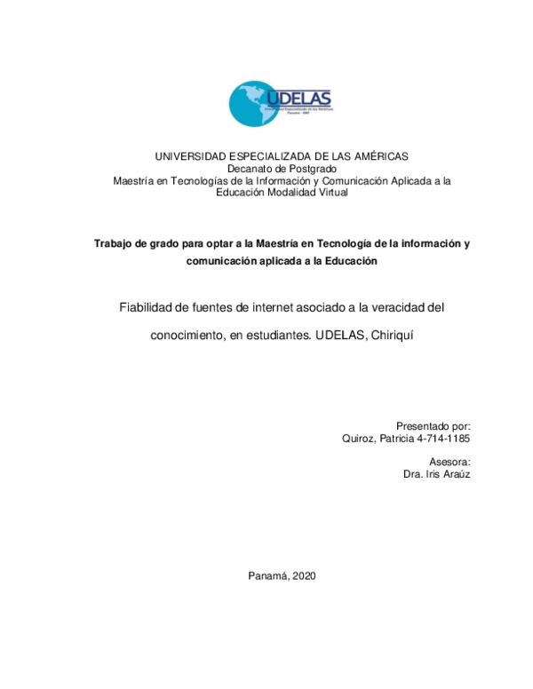 (PDF) Fiabilidad de fuentes de internet asociado a la veracidad del ...