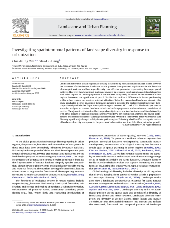 (PDF) Investigating spatiotemporal patterns of landscape diversity in ...