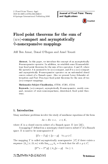 (PDF) Fixed point theorems for the sum of (ws)-compact and ...