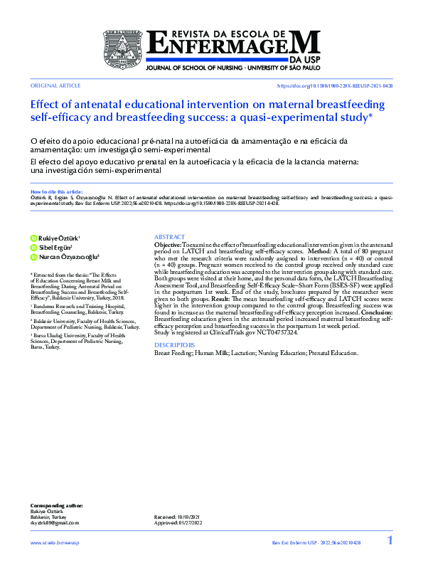 (PDF) Effect of antenatal educational intervention on maternal ...