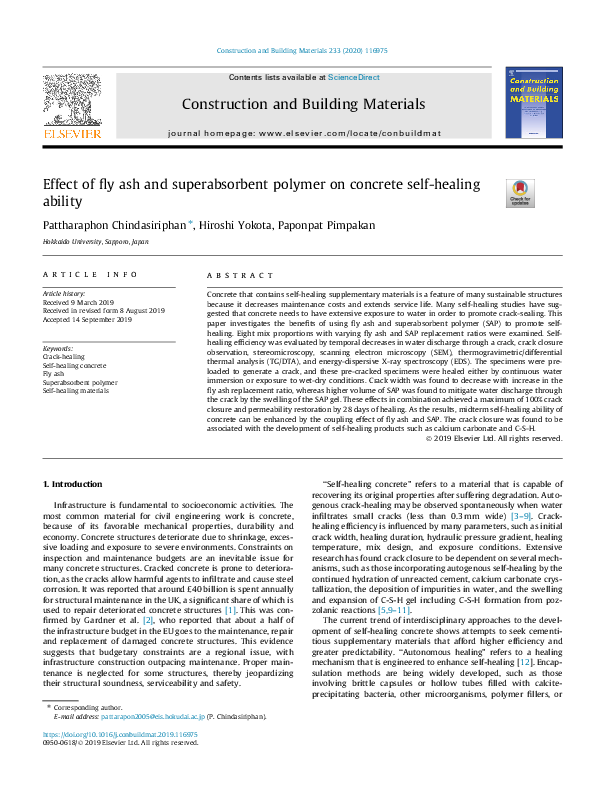(PDF) Effect of fly ash and superabsorbent polymer on concrete self ...