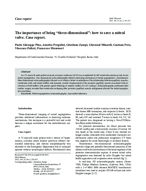 (PDF) The importance of being "threedimensional" how to save a mitral
