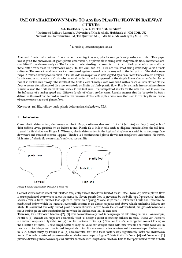 (PDF) Use of shakedown maps to assess plastic flow in railway curves