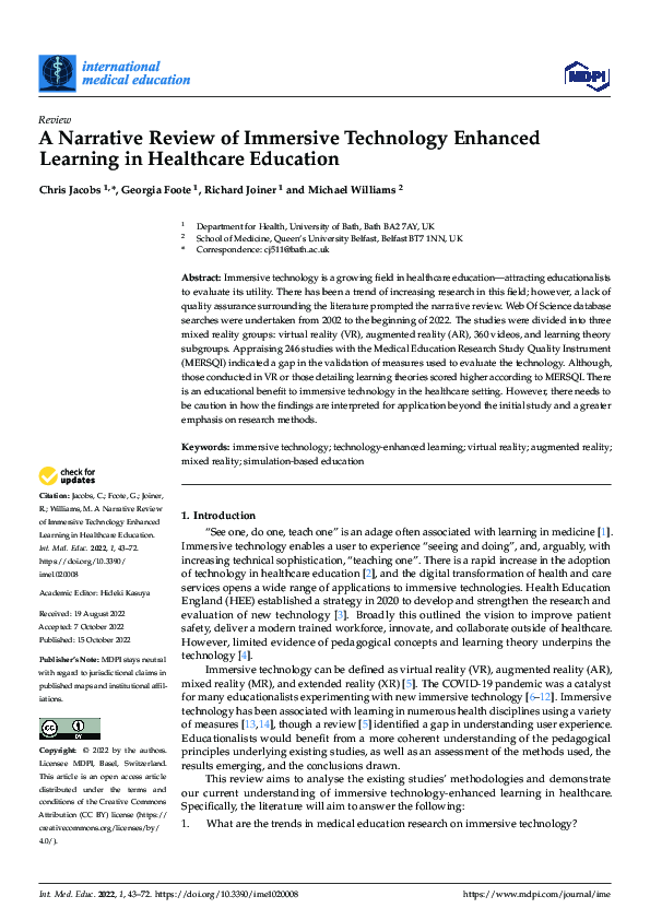 (PDF) A Narrative Review of Immersive Technology Enhanced Learning in ...