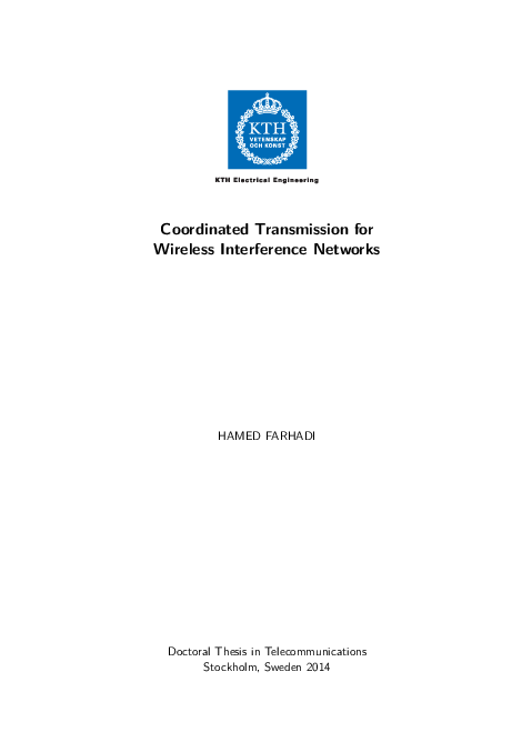 (PDF) Coordinated Transmission for Wireless Interference Networks