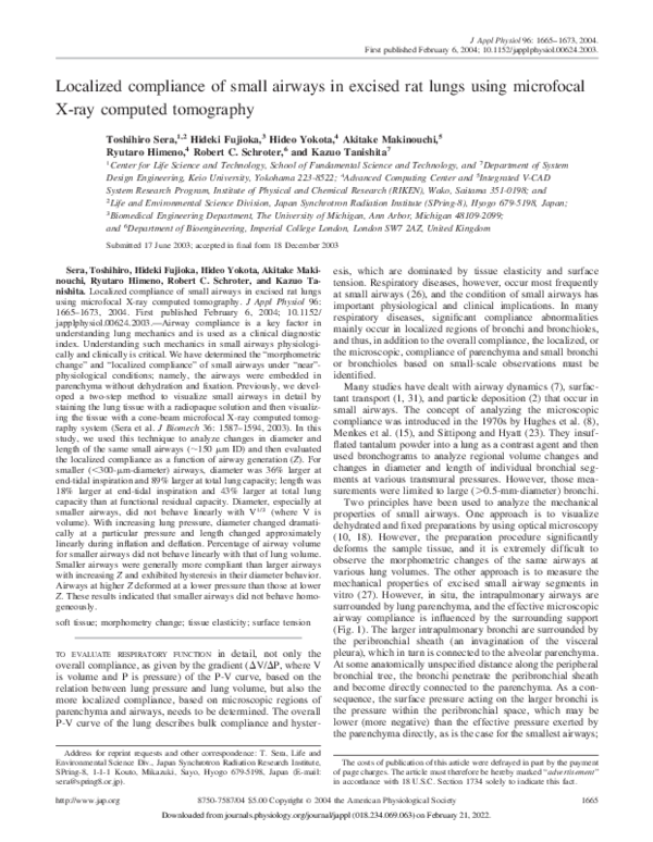 (PDF) Localized compliance of small airways in excised rat lungs using ...