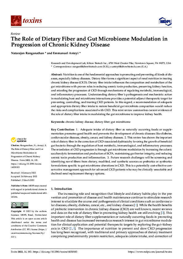 (PDF) The Role of Dietary Fiber and Gut Microbiome Modulation in ...