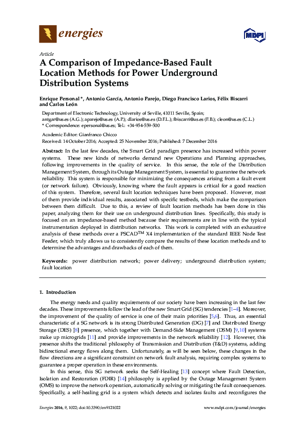 (PDF) Comparison of impedance based fault location methods for power ...
