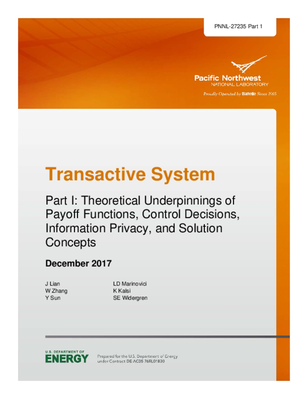 (PDF) Transactive System: Part I: Theoretical Underpinnings of Payoff ...