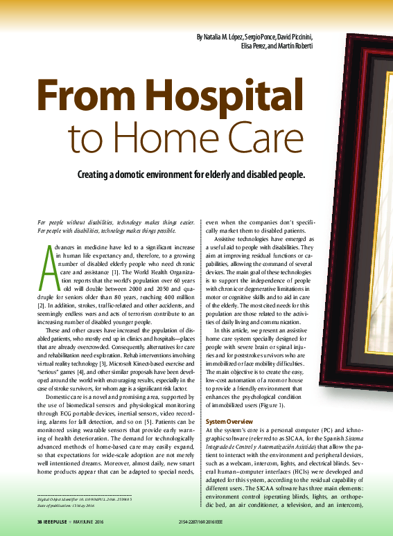(PDF) From Hospital to Home Care: Creating a Domotic Environment for ...