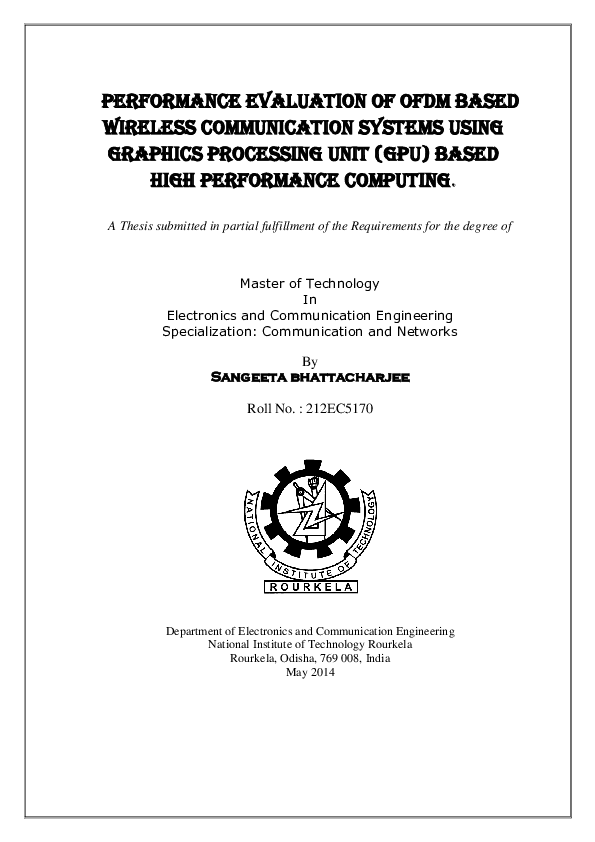 (PDF) Performance evaluation of OFDM based wireless communication ...