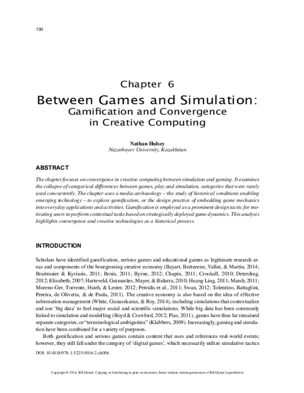 (PDF) Between Games and Simulation Nathan L . HULSEY Academia.edu