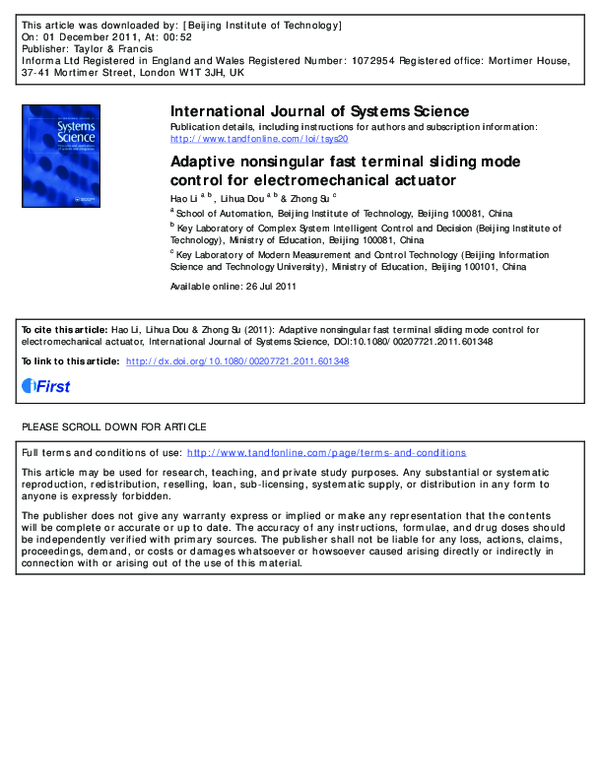(PDF) Adaptive nonsingular fast terminal sliding mode control for ...