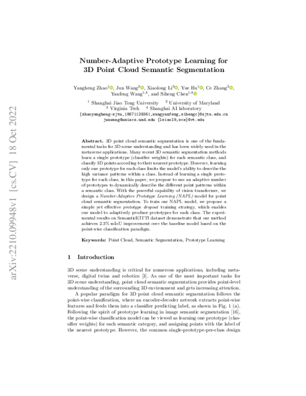 (PDF) Number-Adaptive Prototype Learning for 3D Point Cloud Semantic ...