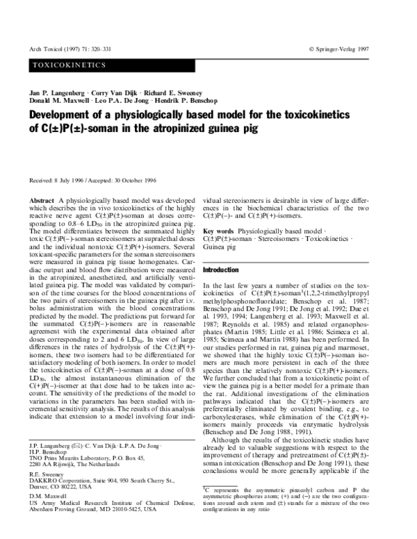 (PDF) Development of a physiologically based model for the ...