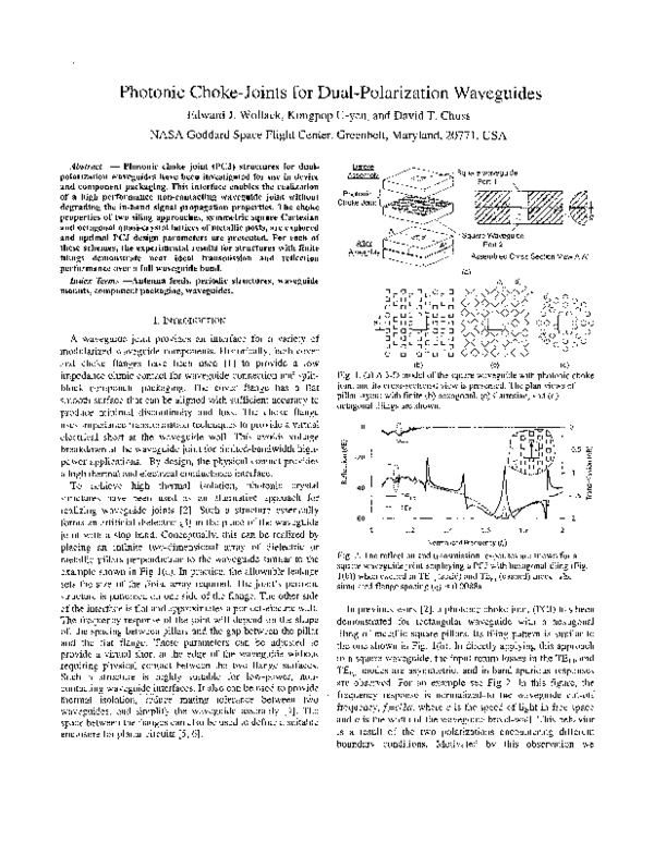 (PDF) Photonic chokejoints for dualpolarization waveguides Edward J
