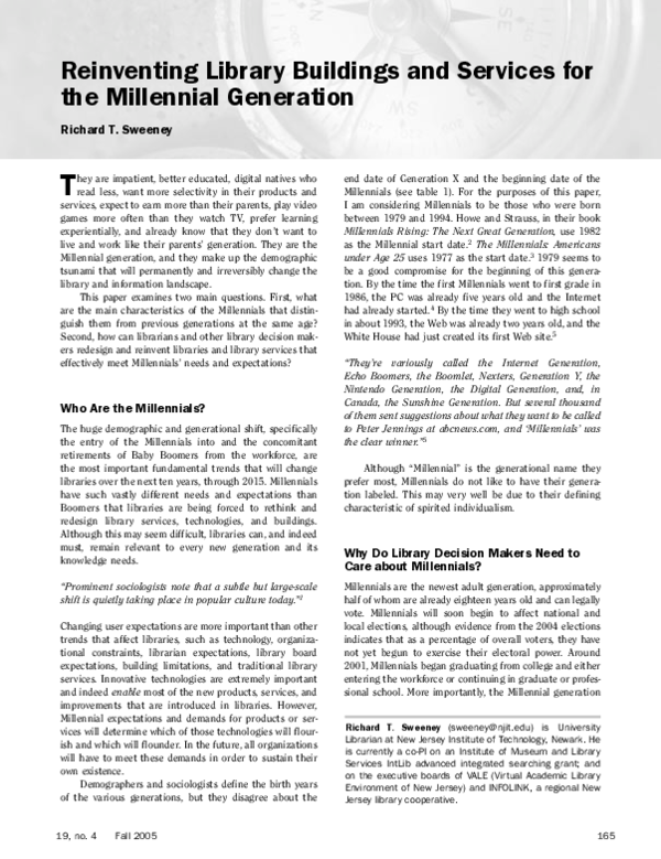 (PDF) Reinventing Library Buildings and Services for the Millennial ...