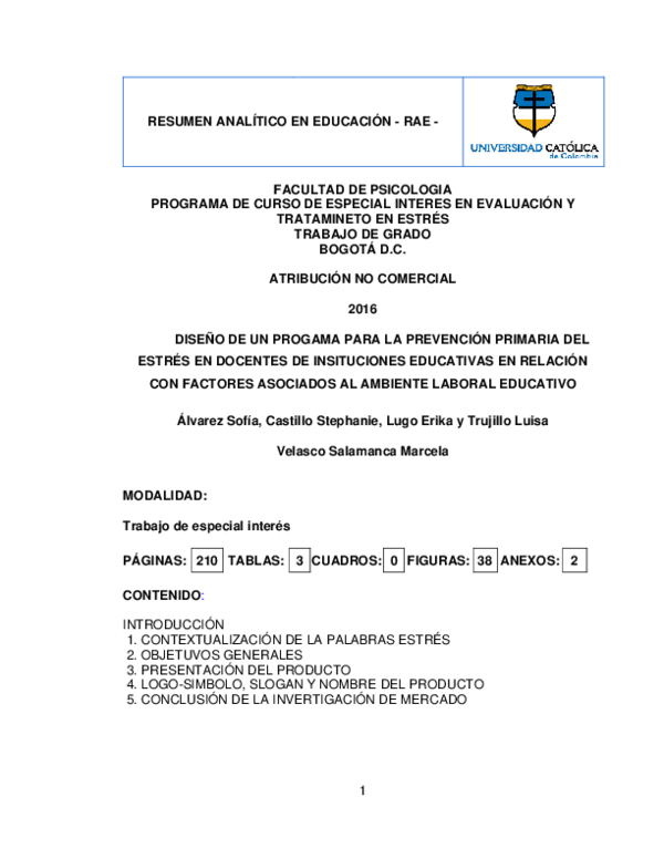 (PDF) Diseño de un programa para la prevención primaria del estrés en ...