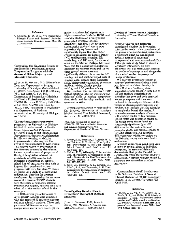 (PDF) Comparing the entrance scores of students in a postbaccalaureate ...