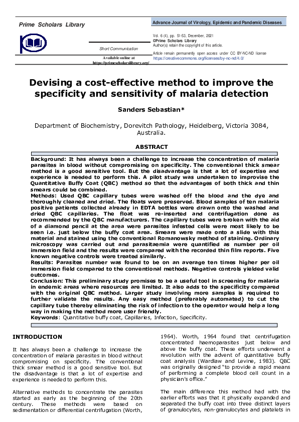 (PDF) Devising a cost-effective method to improve the specificity and ...