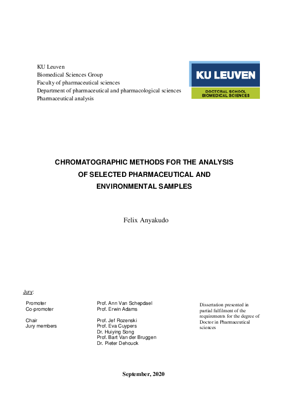 (PDF) Chromatographic methods for the analysis of selected ...