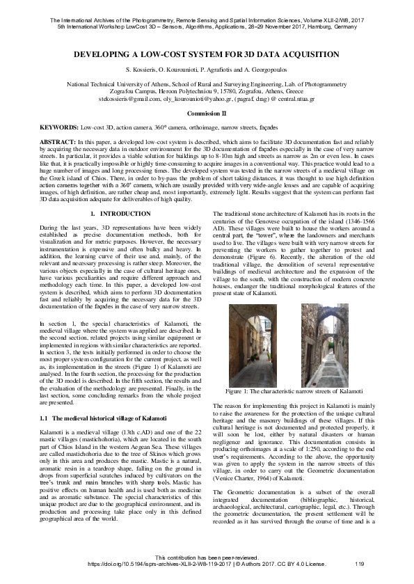 (PDF) Developing a Low-Cost System for 3D Data Acquisition