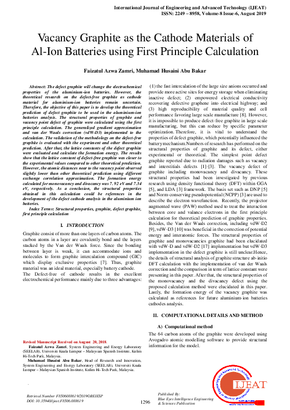 (PDF) Vacancy Graphite as the Cathode Materials of Al-Ion Batteries ...