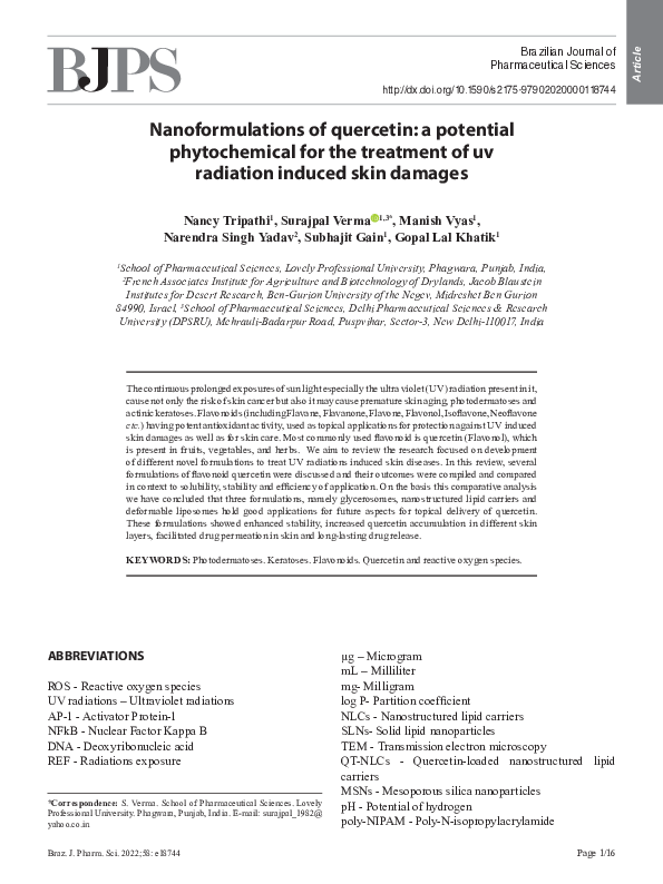 (PDF) Nanoformulations of quercetin: a potential phytochemical for the ...