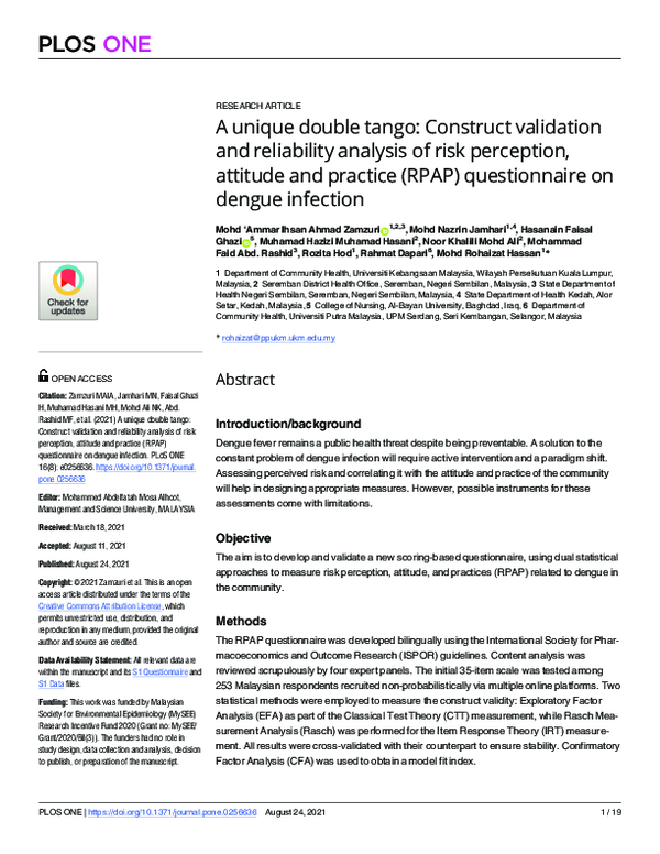 (PDF) A unique double tango: Construct validation and reliability ...