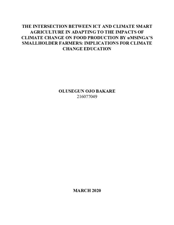 (PDF) The intersection between ICT and climate smart agriculture in ...