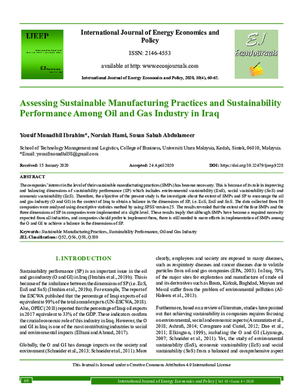(PDF) Assessing Sustainable Manufacturing Practices and Sustainability ...