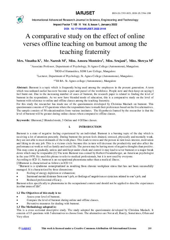 (PDF) A comparative study on the effect of online verses offline ...