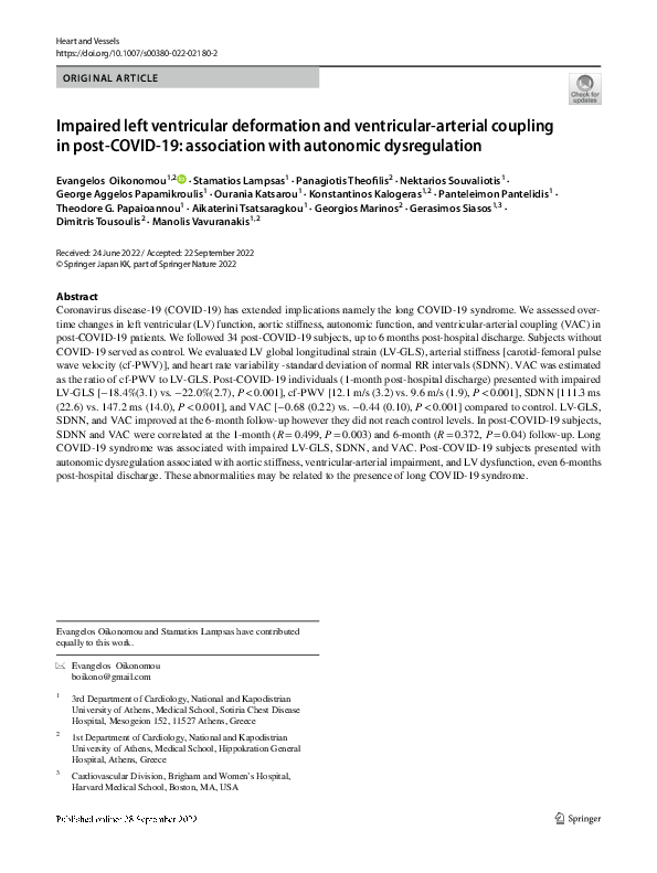 (PDF) Impaired left ventricular deformation and ventricular-arterial ...