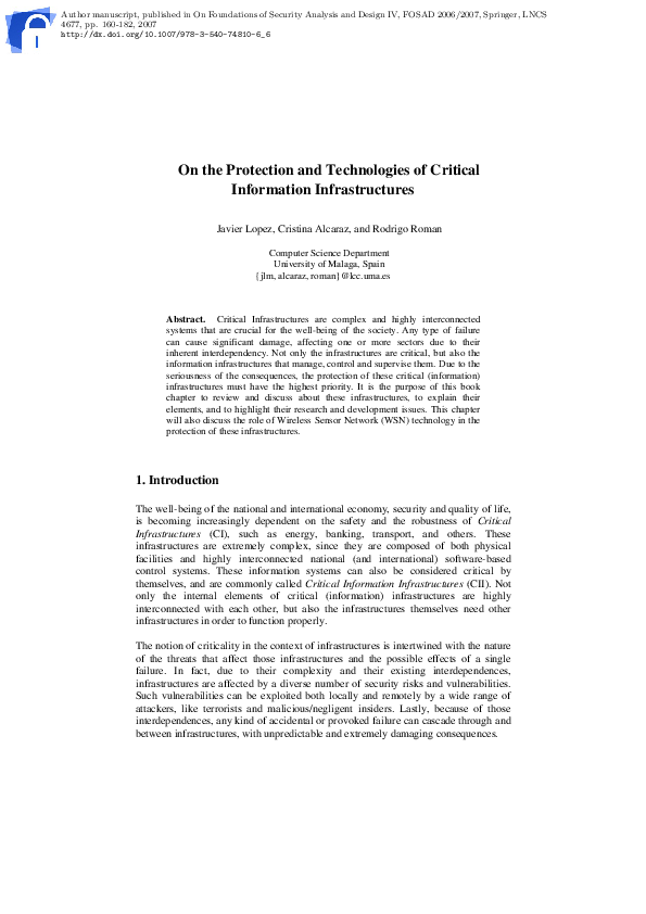 (PDF) On the Protection and Technologies of Critical Information ...