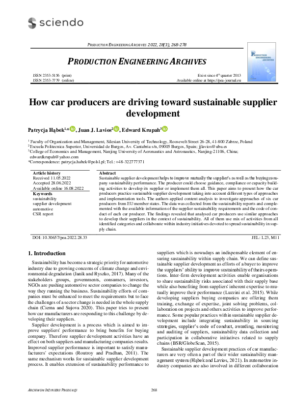 Curated visual reference: And Driving Them Towards A Purchase Reference: Pdf How Car Producers Are Driving Toward Sustainable Supplier Development