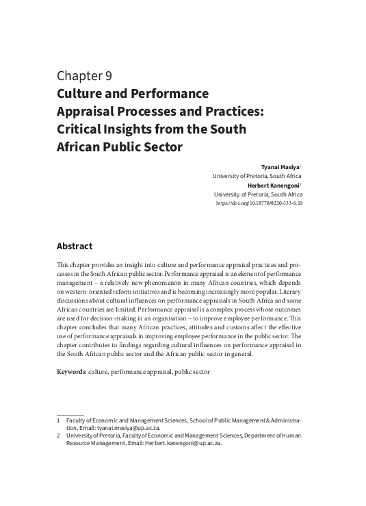 (PDF) Culture and Performance Appraisal Processes and Practices ...