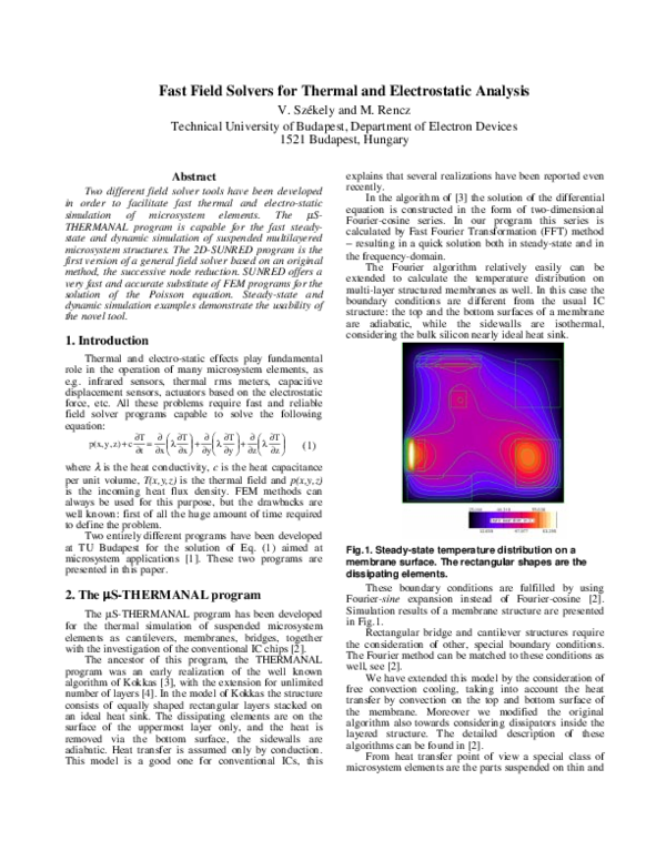 (PDF) Fast field solvers for thermal and electrostatic analysis