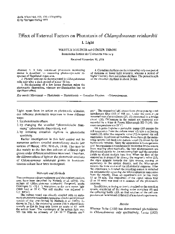(PDF) Effect of external factors on phototaxis of Chlamydomonas ...