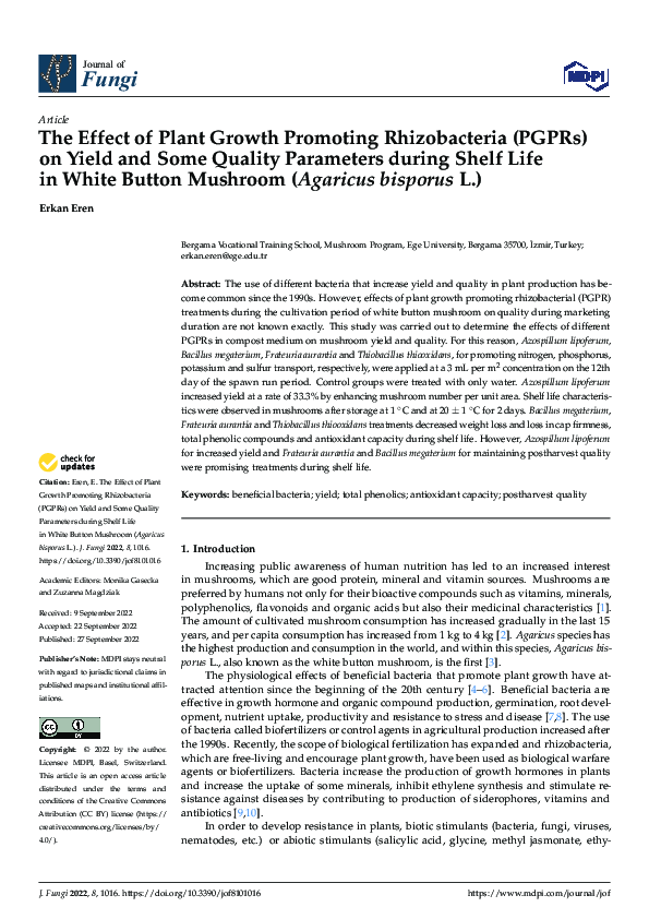 (PDF) The Effect of Plant Growth Promoting Rhizobacteria (PGPRs) on ...