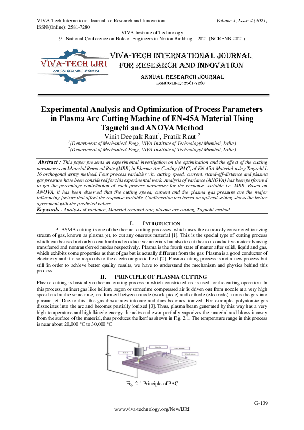 (PDF) Experimental Analysis and Optimization of Process Parameters in ...