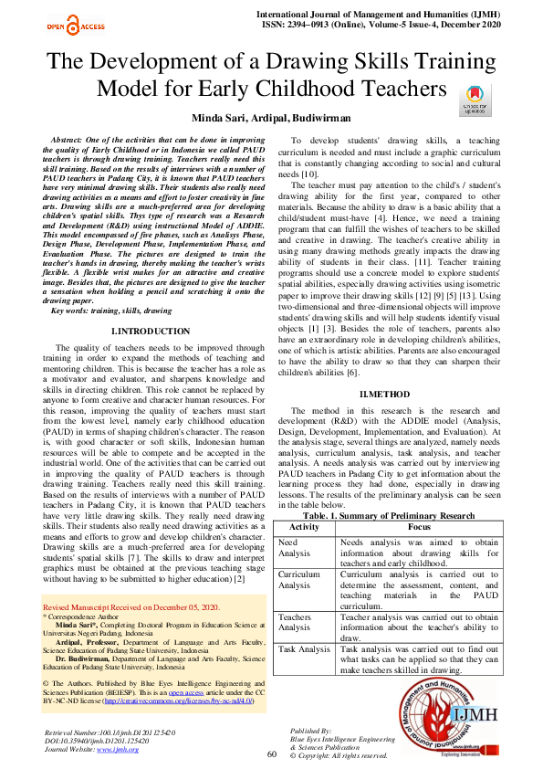 (PDF) The Development of a Drawing Skills Training Model for Early ...