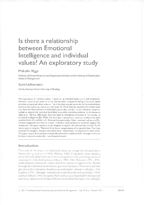 (PDF) Is there a Relationship between Emotional Intelligence and ...