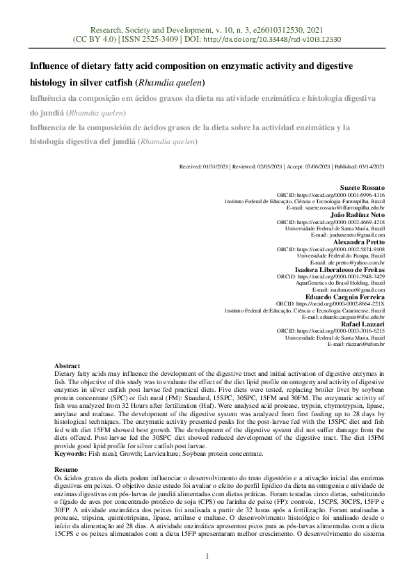 (PDF) Influence of dietary fatty acid composition on enzymatic activity ...