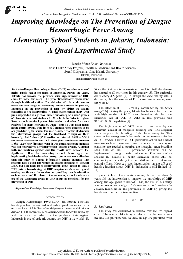 (PDF) Improving Knowledge on The Prevention of Dengue Hemorrhagic Fever ...