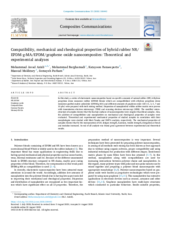 (PDF) Compatibility, mechanical and rheological properties of hybrid ...